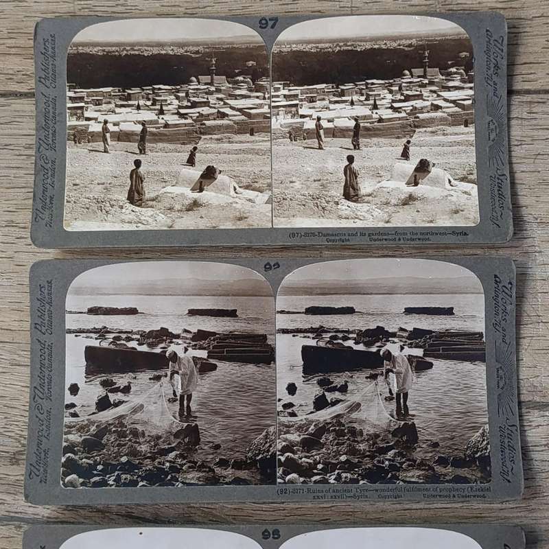 Lot of 9 antique SYRIA stereocards