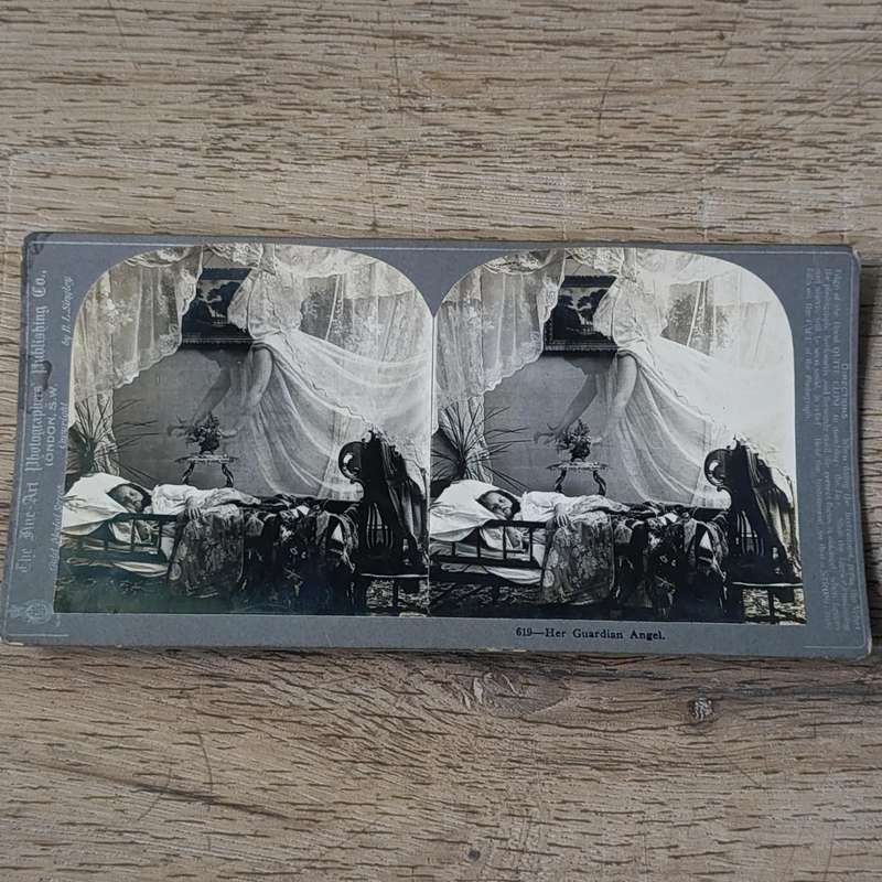 Lot of 4 Christians theme stereocards - antique