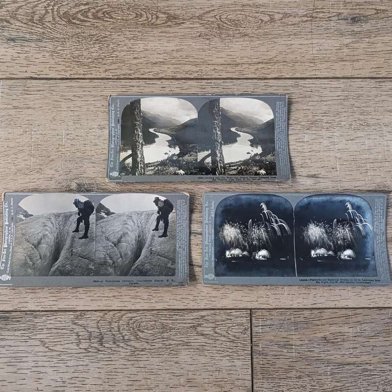 Lot of 3 Canadian scenes stereocards