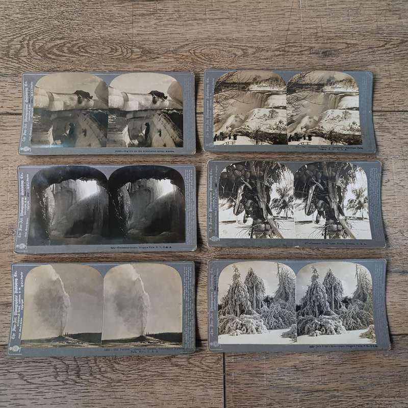 Lot of 6 antique USA stereocards