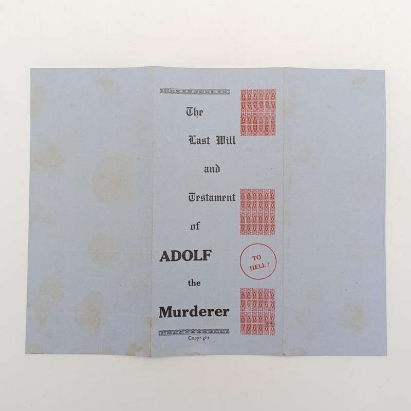 WW2 Propaganda leaflet - Last will and Testament of Adolf Hitler