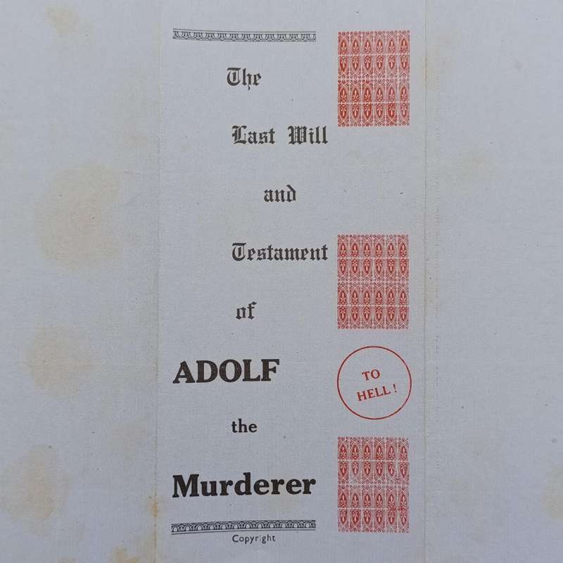WW2 Propaganda leaflet - Last will and Testament of Adolf Hitler