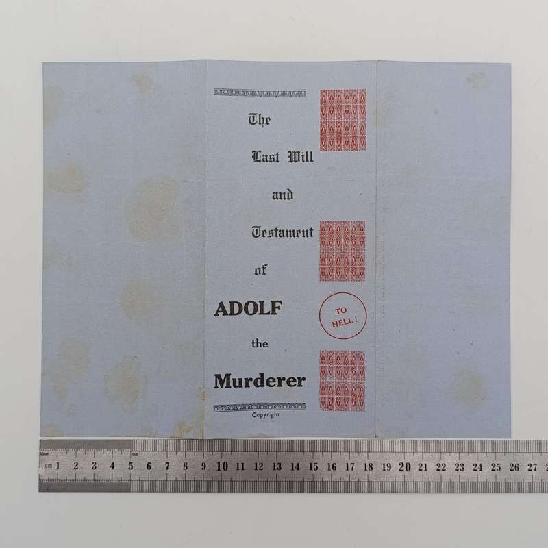 WW2 Propaganda leaflet - Last will and Testament of Adolf Hitler