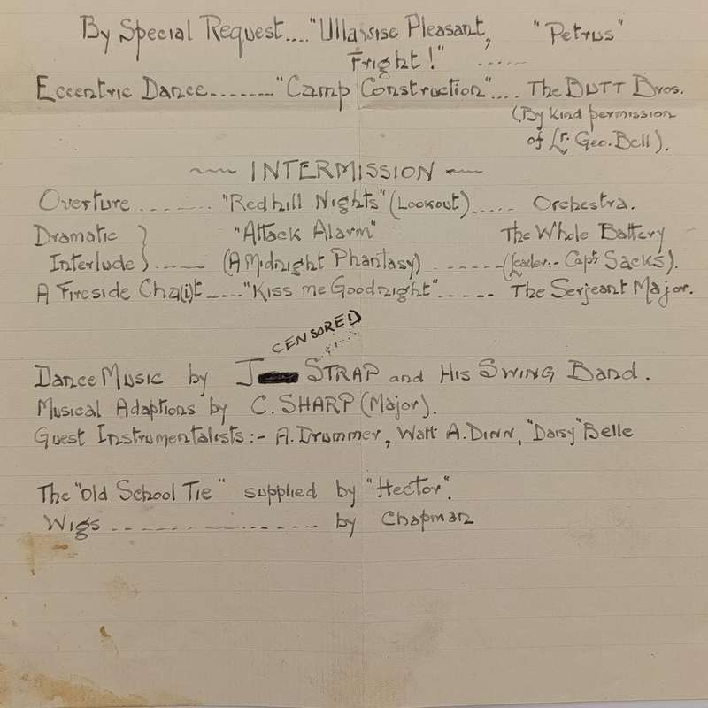 WW2 Programme the 52nd SAAF regiment - Christmas Pamtonime original