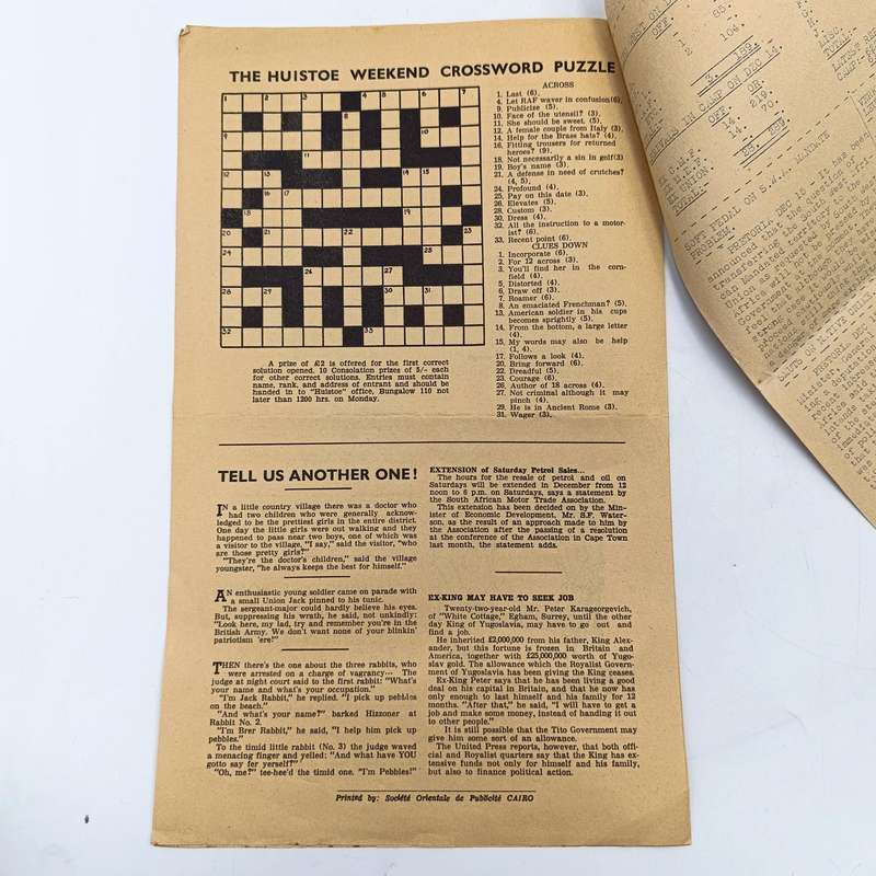 Original SA Forces newspaper at end of WW2 - HUIS-TOE - with  repatviation figures page