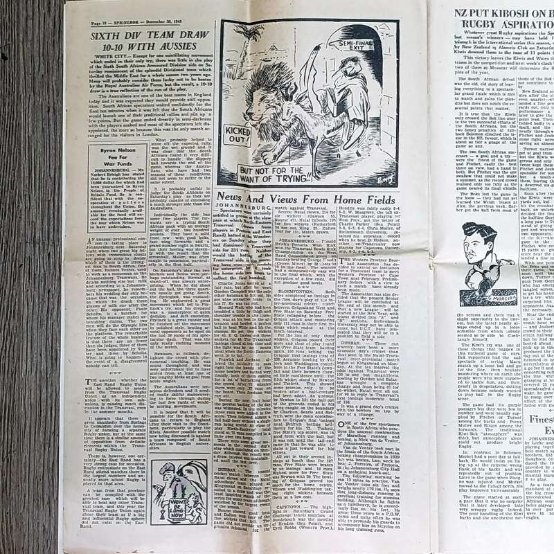 South African Forces newspaper - Springbok - 20 December 1945 - Very good condition