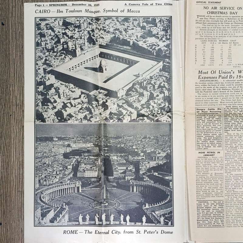 South African Forces newspaper - Springbok - 20 December 1945 - Very good condition