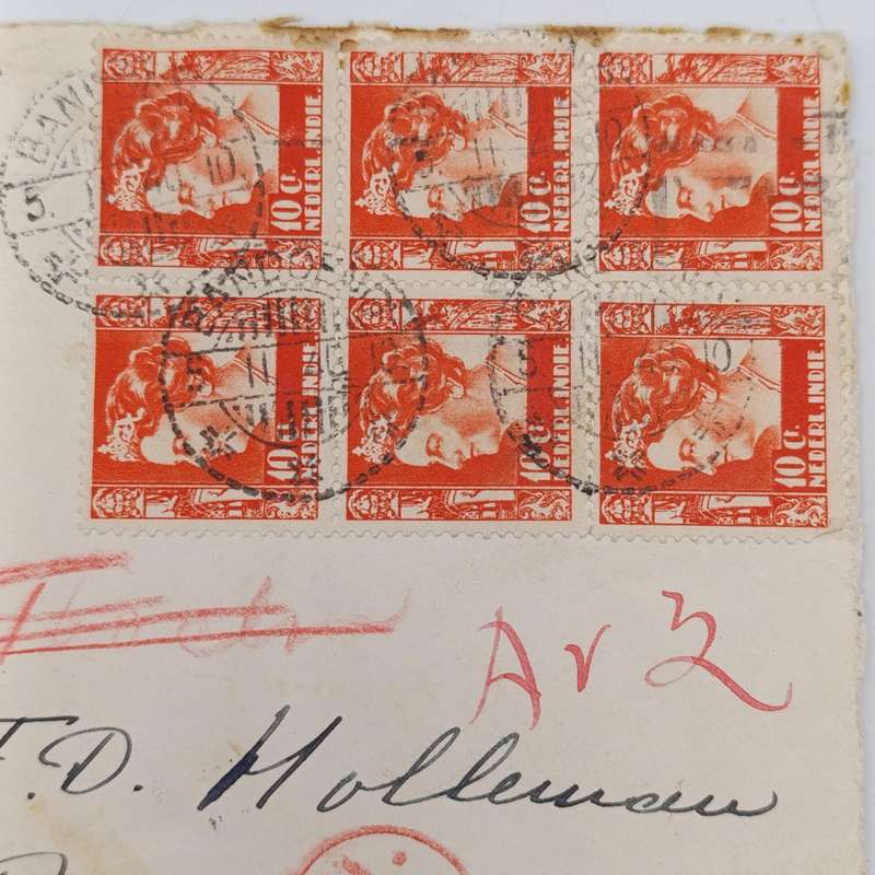 Airmail front with censor label plus Dev 8 and censorship Dept cancellations