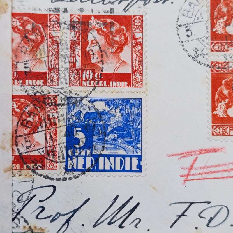 Airmail front with censor label plus Dev 8 and censorship Dept cancellations