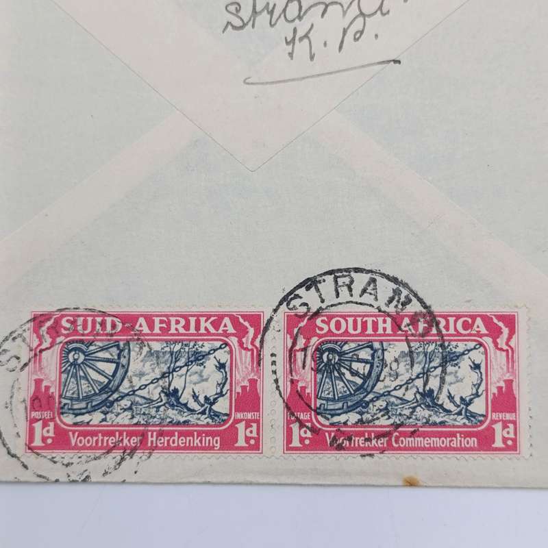 Commemorating New Years Flight Cover - Union of South Africa to Holland with SACC 75-80 stamps