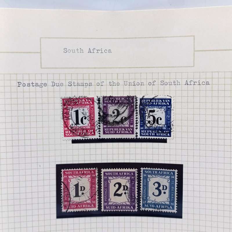 Lot of 10 postage due stamps plus RSA lot of 3 postage due stamps