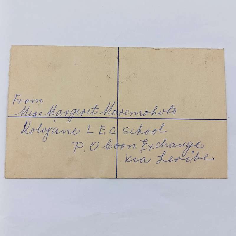 Maputsoe, Lesotho registered letter to Morija, Lesotho - with 4 cent Lesotho stamp
