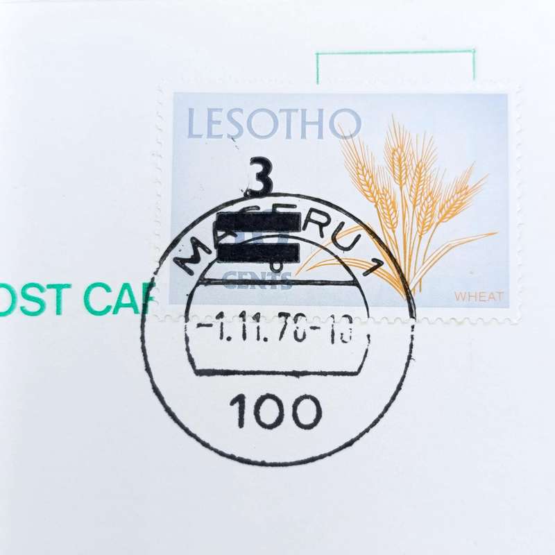 4 Postcards with Maseru, Lesotho type 1 and 2 cancellations - sold as one lot