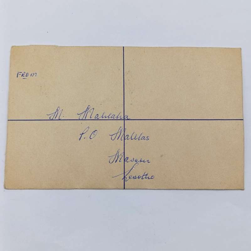 Registered Letter Matelas, Lesotho through Maseru to Bloemfontein, South Africa