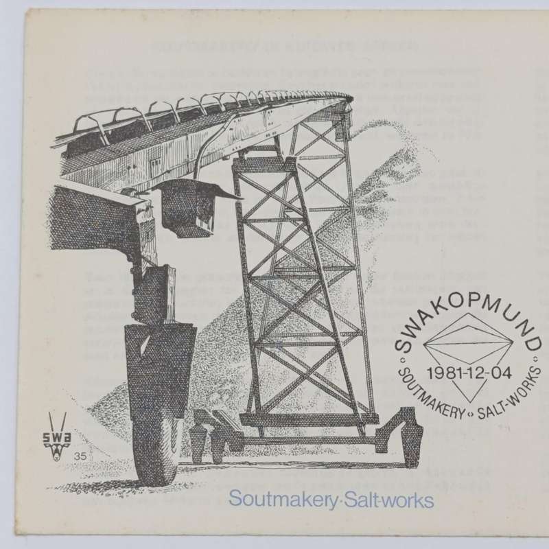 1981 SWA Swakopmund Salt works FDC signed by the Managing Director