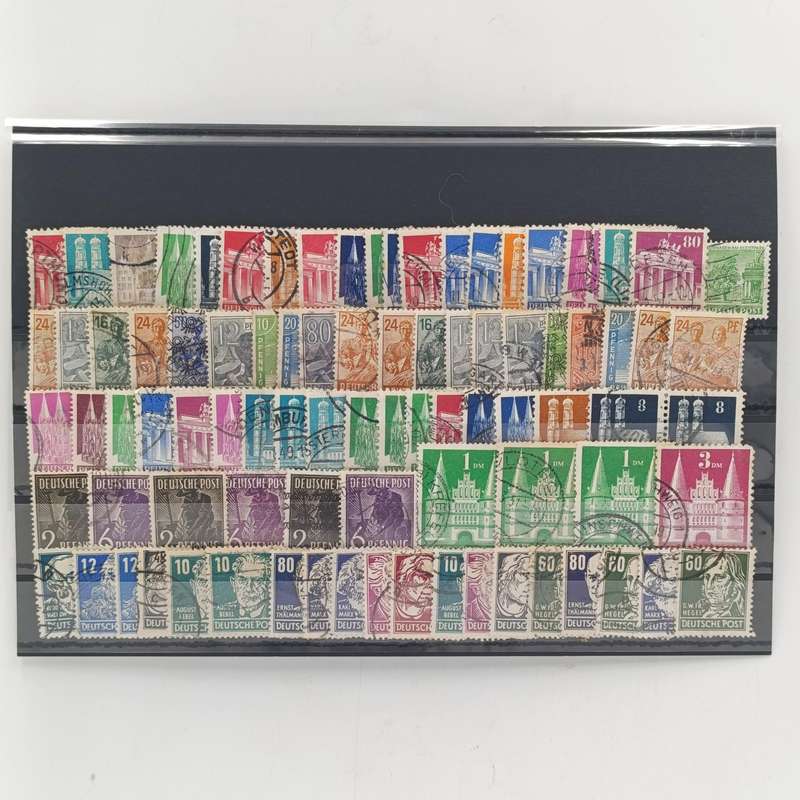 Post WW2 German stamps 1946 to 1949 Pre - Bundespost era - Lot of 87 stamps