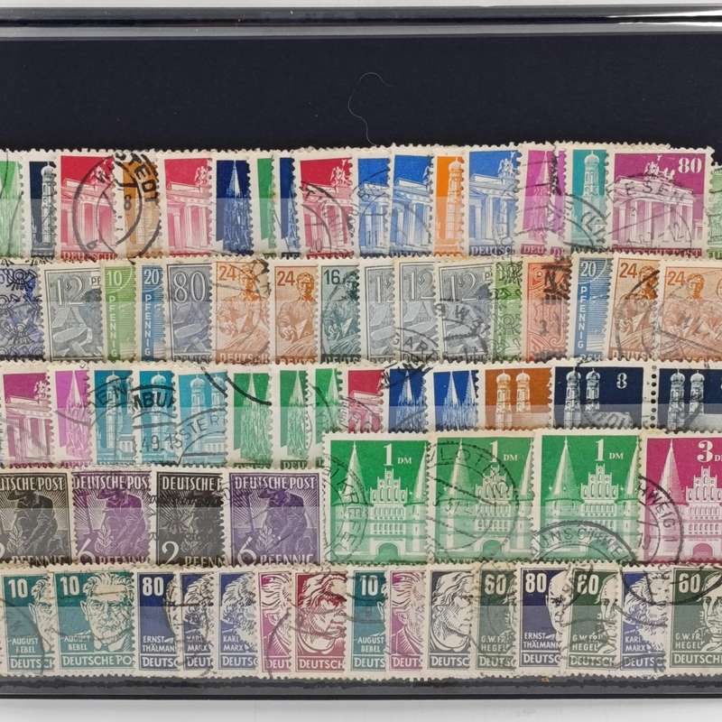 Post WW2 German stamps 1946 to 1949 Pre - Bundespost era - Lot of 87 stamps