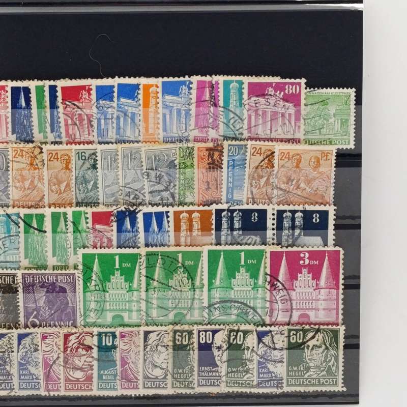 Post WW2 German stamps 1946 to 1949 Pre - Bundespost era - Lot of 87 stamps