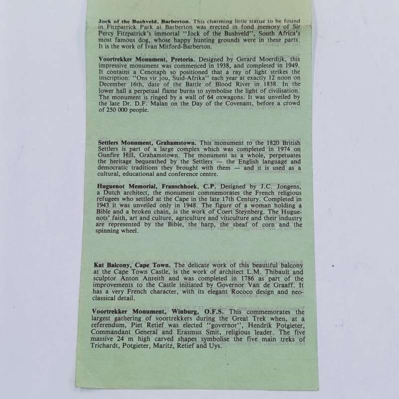 South Africa set of 10 Easter stamps of 1979 with info page