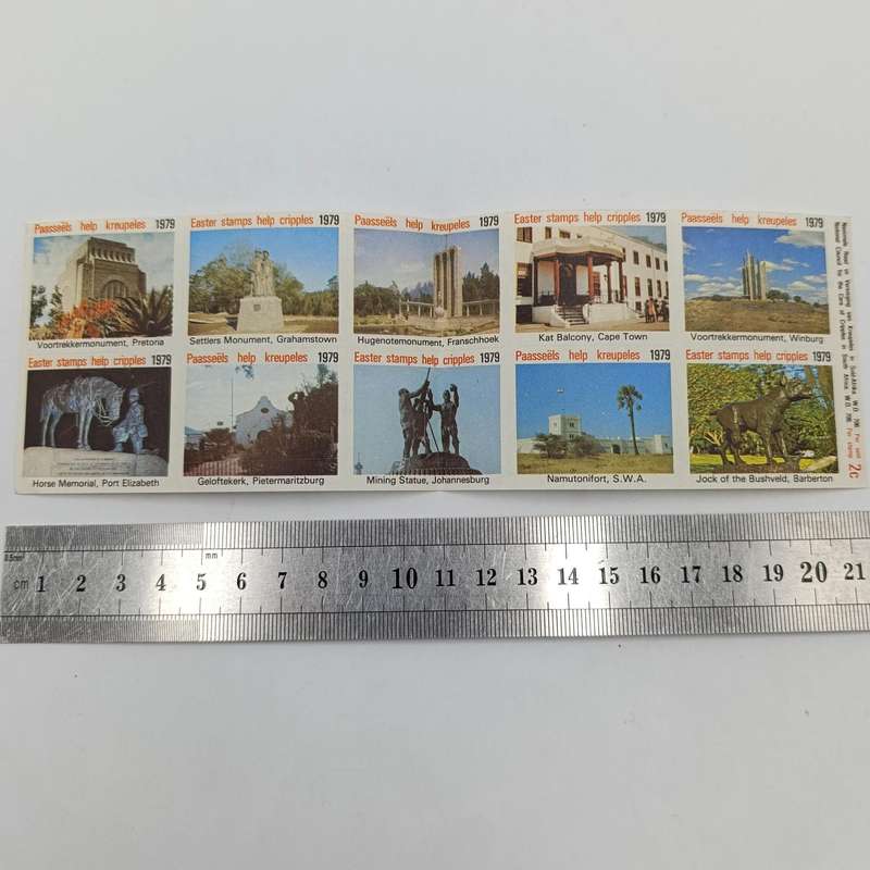 South Africa set of 10 Easter stamps of 1979 with info page