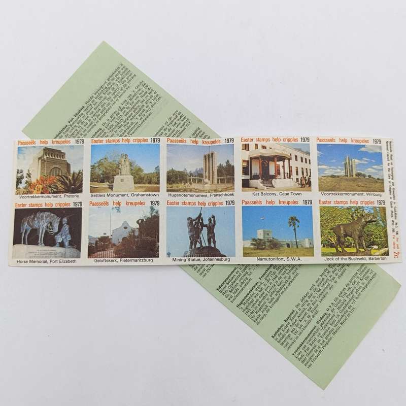 South Africa set of 10 Easter stamps of 1979 with info page
