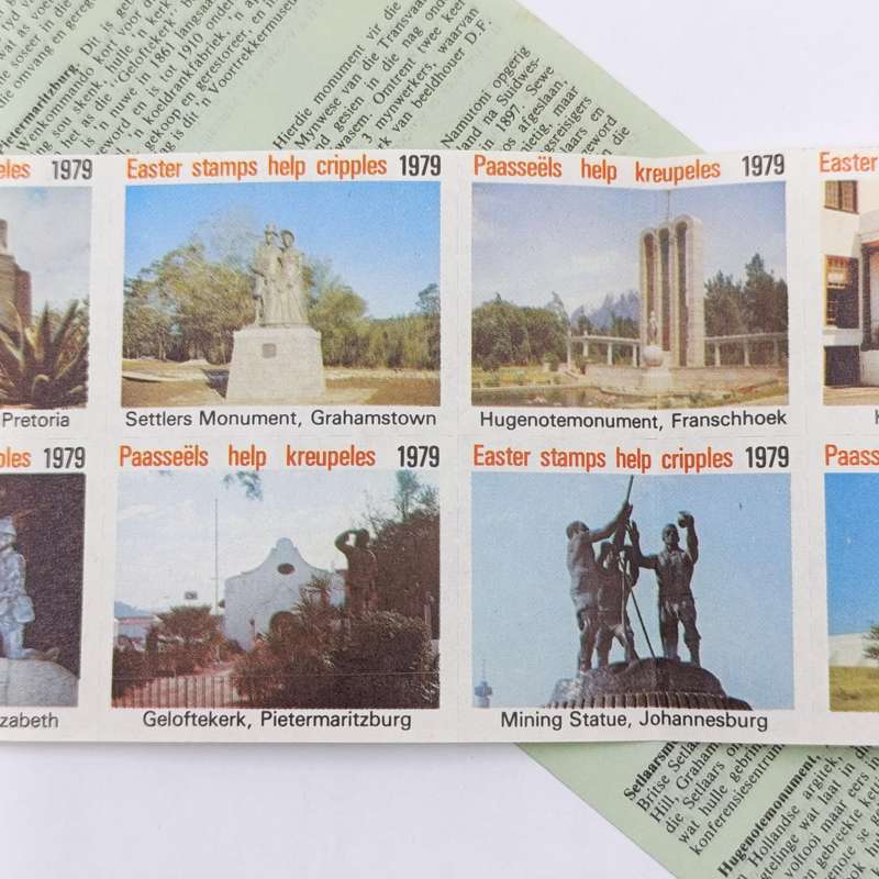 South Africa set of 10 Easter stamps of 1979 with info page