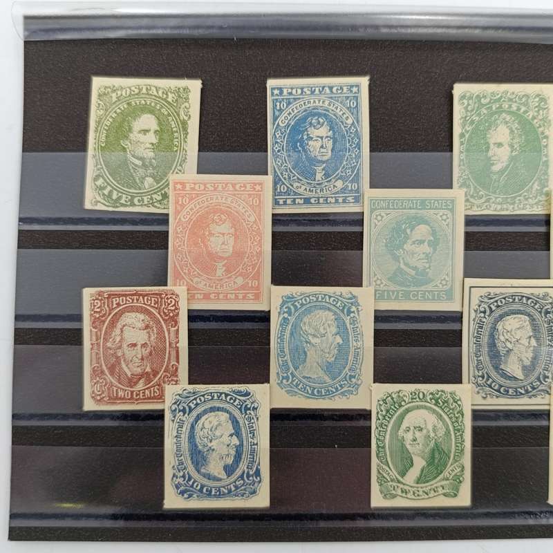 Lot of 14 Early confederate USA stamp cinderellas No1 to 14 Use as fillers for your collection