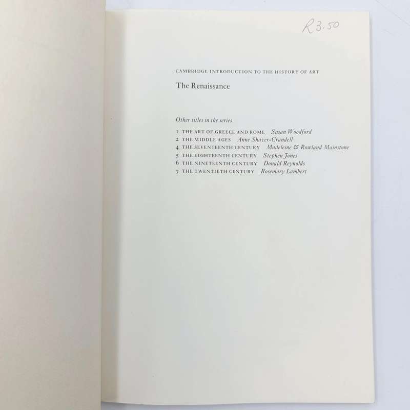 The Renaissance by Rosa Maria Letts - Cambridge Introduction to the History of Art