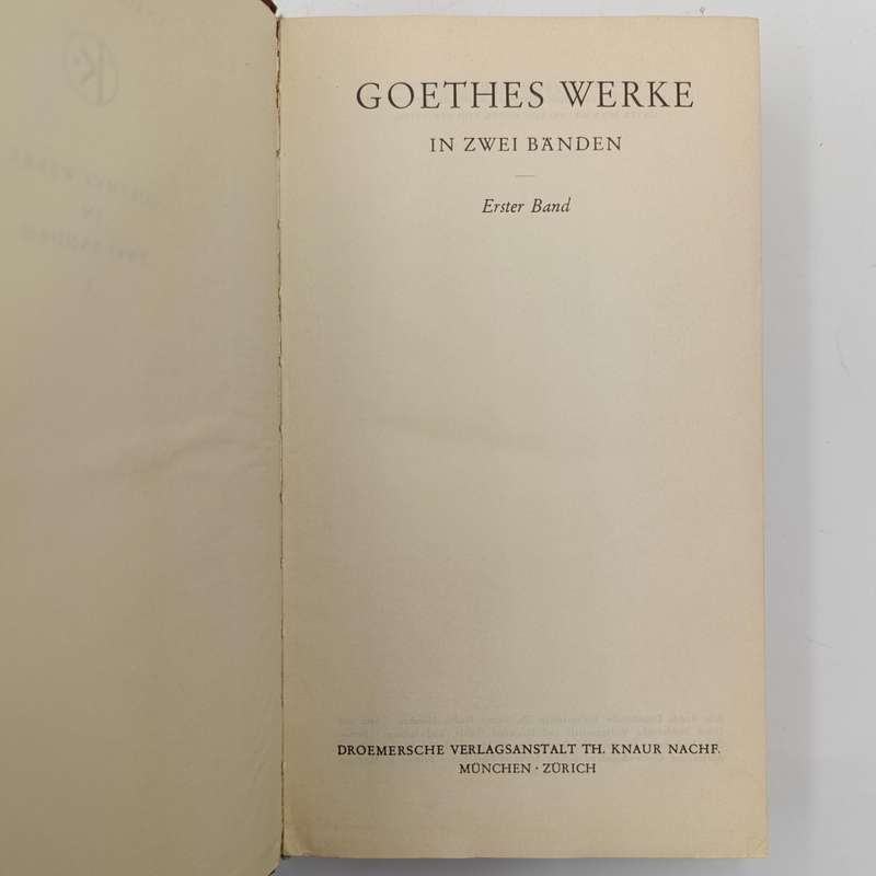 Set of John Wolfgang von Goethe Werke in Zwei Bänden - Volume 1 and 2 - German edition