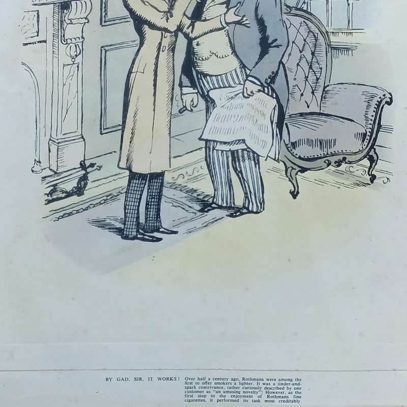 ''Go Gad. Sir, it works'' Antique Rothmans first lighter advertisement in frame