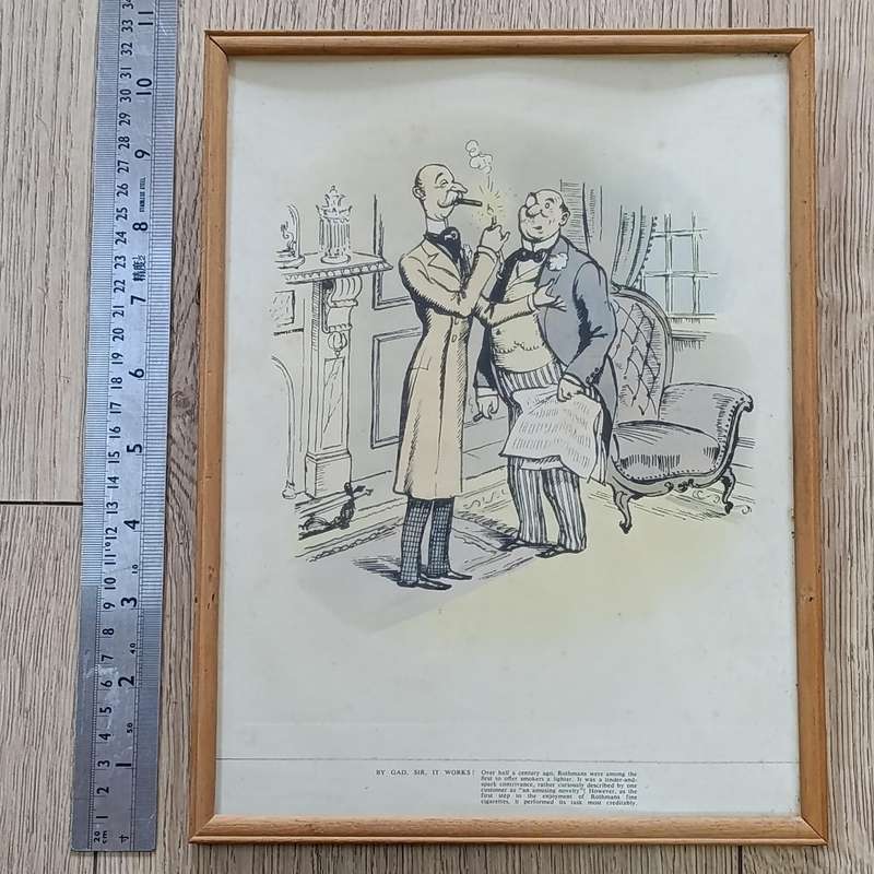 ''Go Gad. Sir, it works'' Antique Rothmans first lighter advertisement in frame