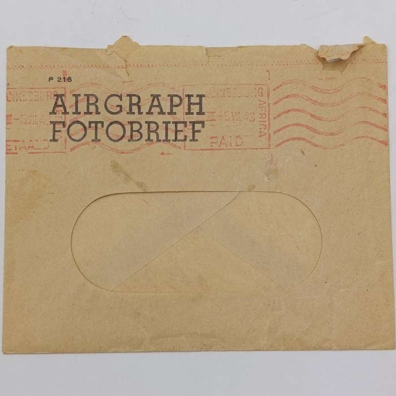 WW2 Airgraph - 1943 cirencester UK to Johannesburg, South Africa