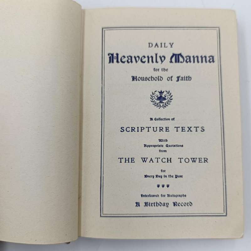 Daily Heavenly Manna for the Household of Faith and Birthday record