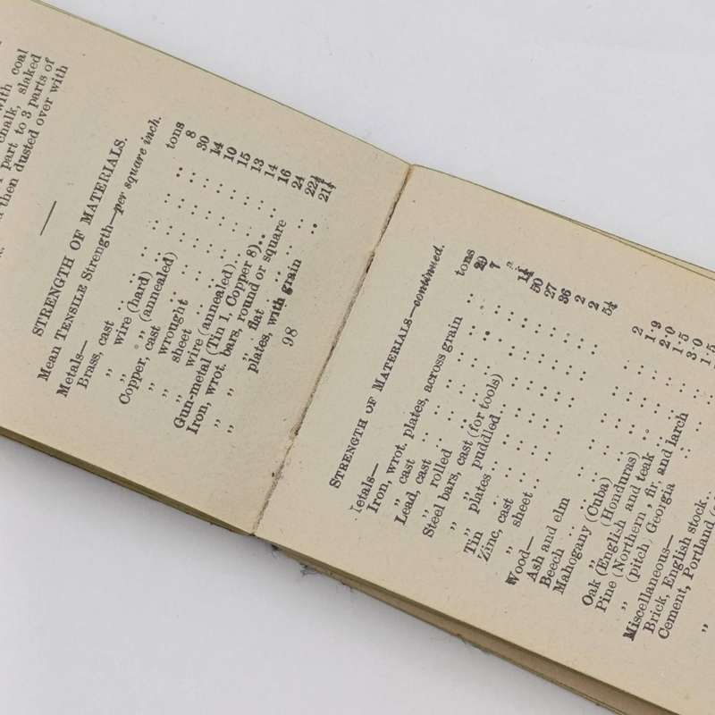 Vintage Spons Engineers Tables pocket booklet