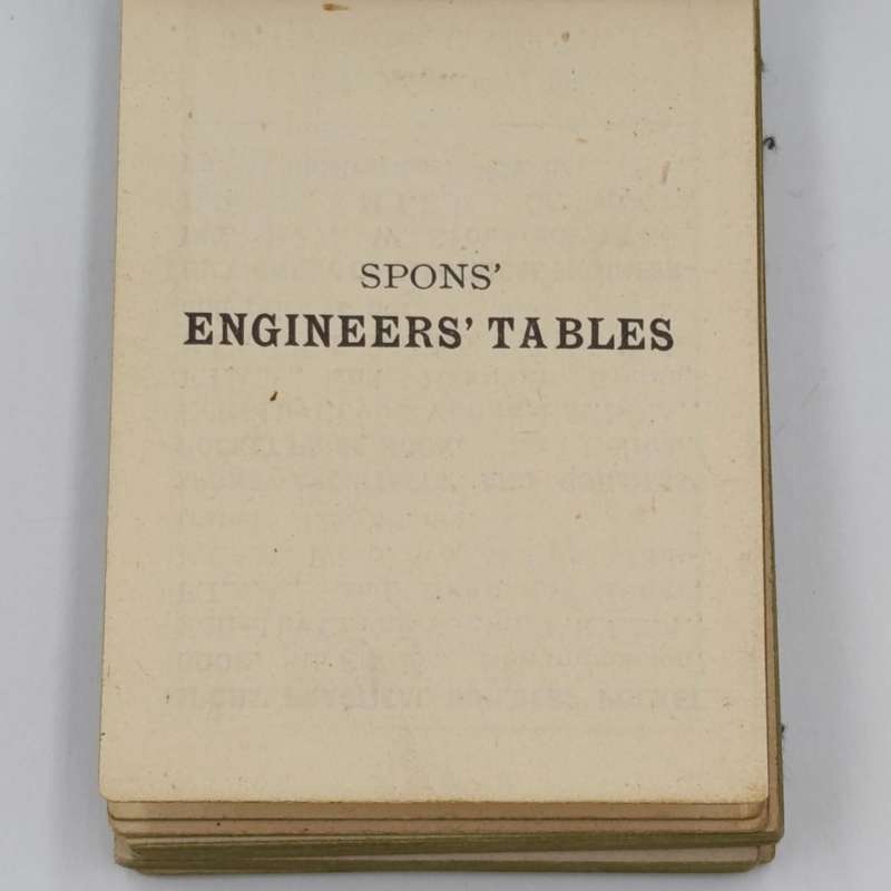 Vintage Spons Engineers Tables pocket booklet