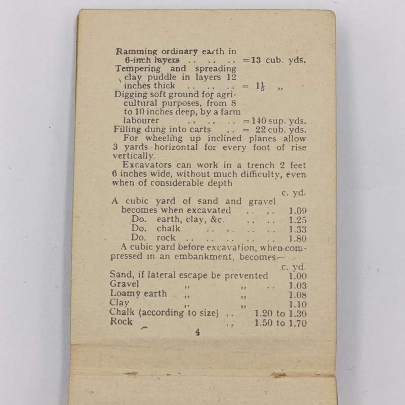 Vintage Spons Engineers Tables pocket booklet