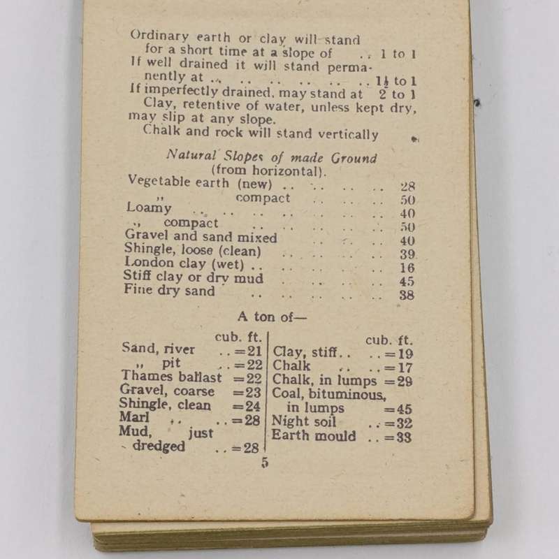 Vintage Spons Engineers Tables pocket booklet