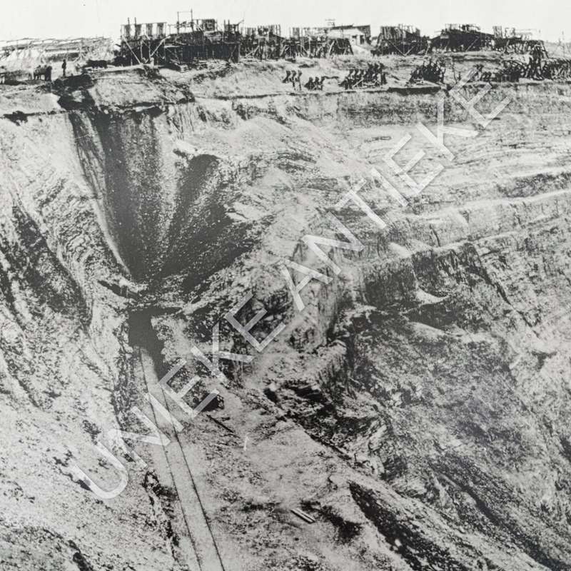 Antique photo reprint of mining at Kimberley Big hole - circa 1880's