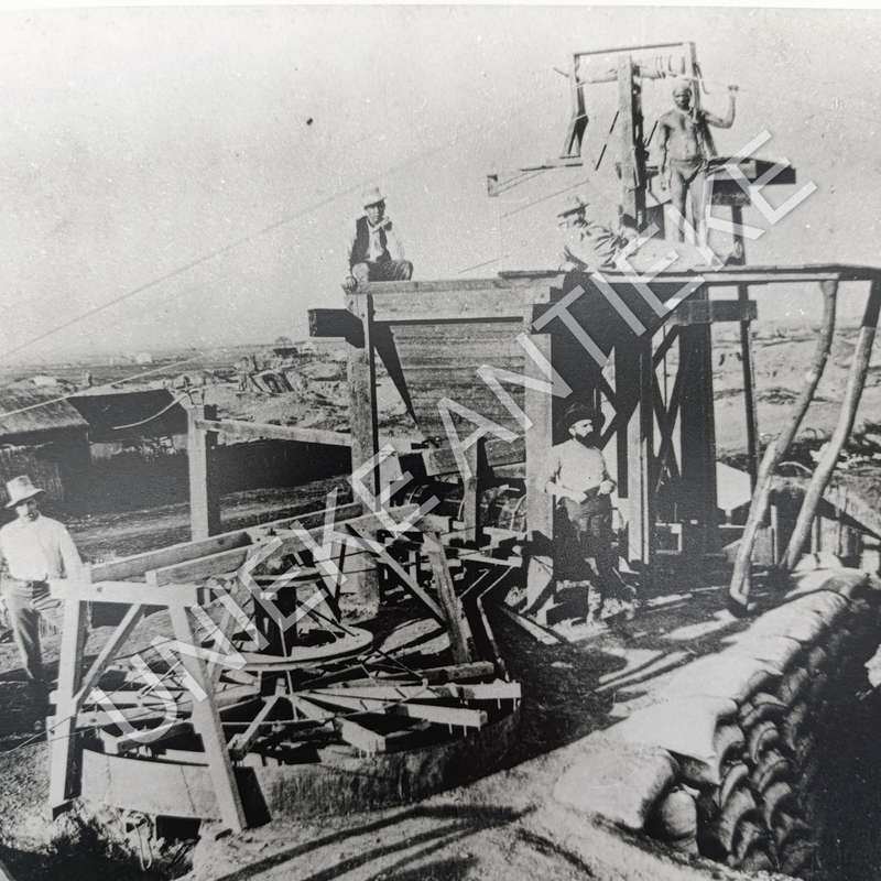 Antique photo reprint of Miners sorting and sieving gravel at Kimberley Diamond Mines - circa 1872