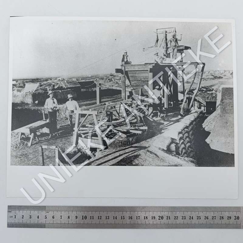 Antique photo reprint of Miners sorting and sieving gravel at Kimberley Diamond Mines - circa 1872