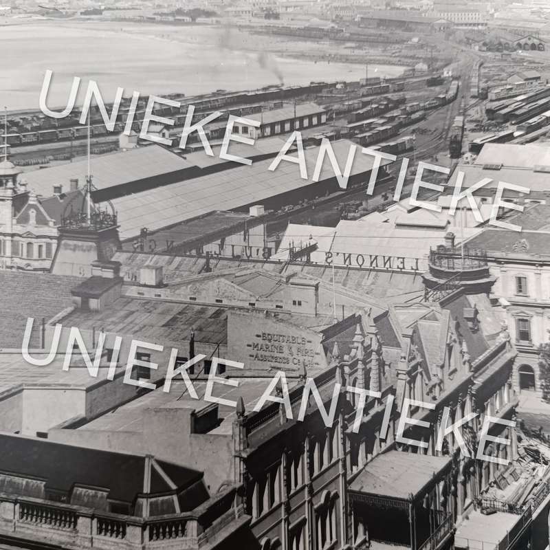 Antique photo reprint of Cape Town working Harour with view of Lennon's Building