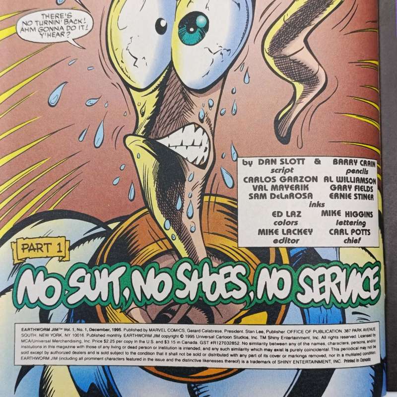 Marvel Absurd Earthworm jim Vol.1 #1 December 1995 direct edition comic book - Canada Print