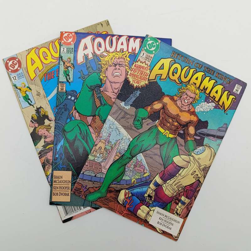 Lot of 3 vintage Aquaman comic books - 1991/1992 issues