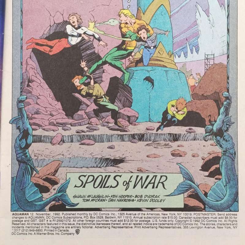 Lot of 3 vintage Aquaman comic books - 1991/1992 issues