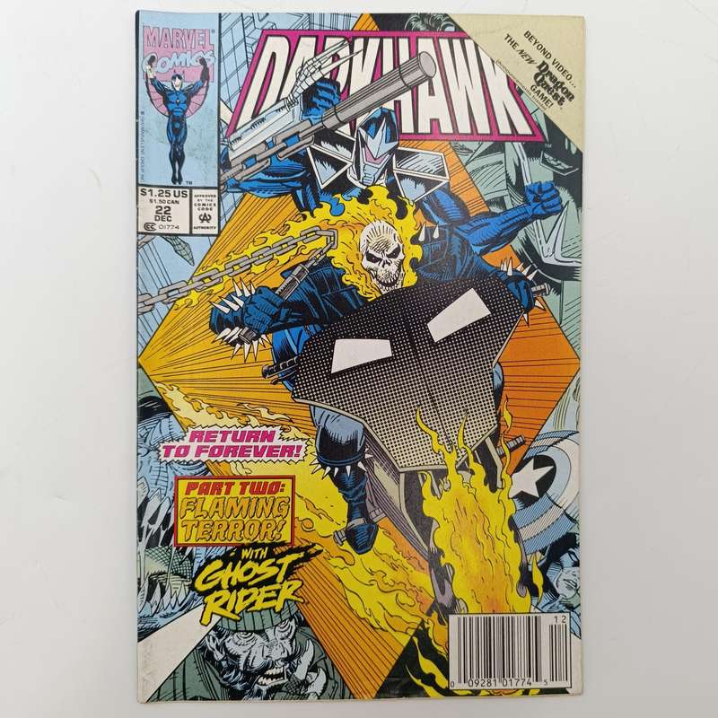 Lot of 3 vintage Marvel comics - 1992 issues - Darkhawk, Deathlok, Nightstalkers