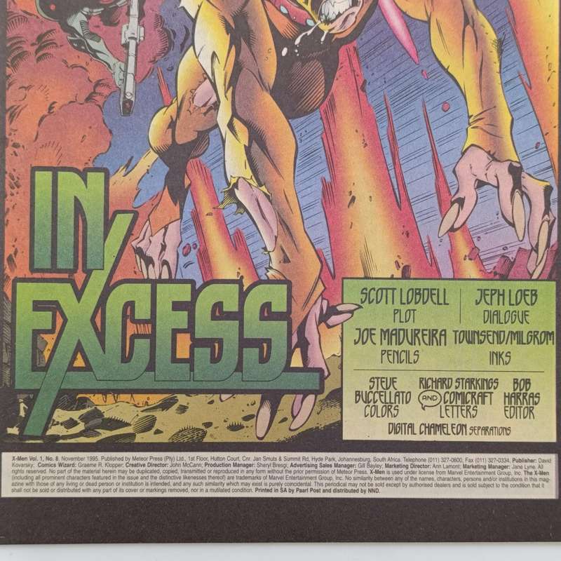 Lot of 3 vintage Marvel comics - 1995 South African issue: Gambit and the X-ternals 1 X-Men 7 X-Men
