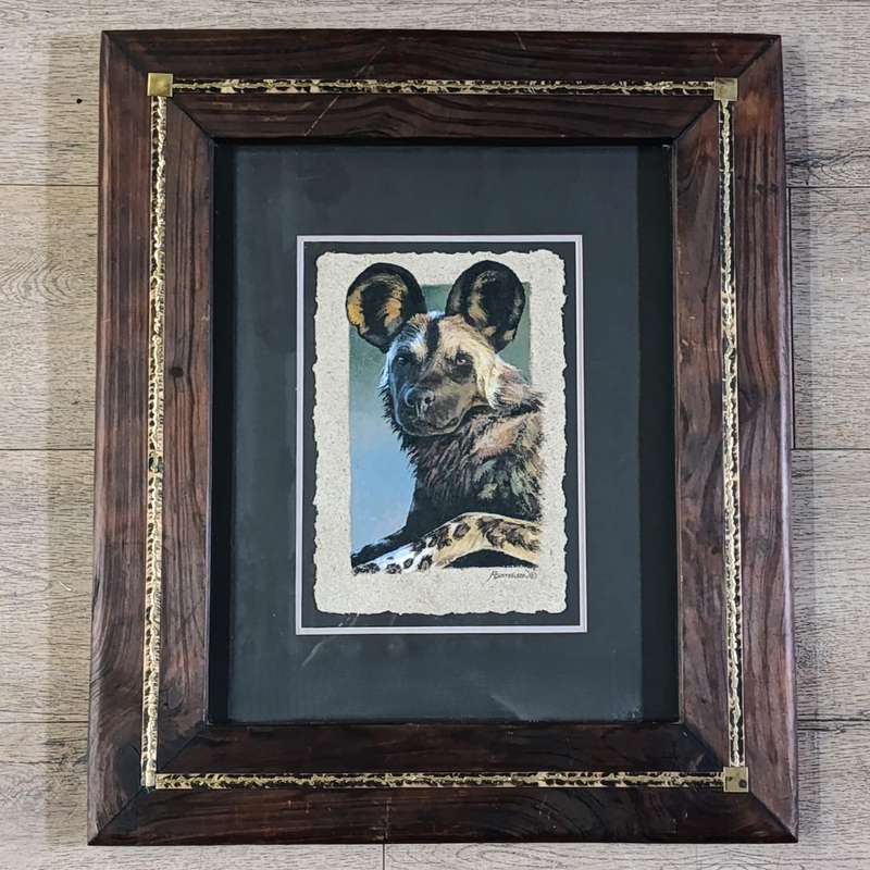 Beautiful Andrew Berthelson painting of Hyena in frame