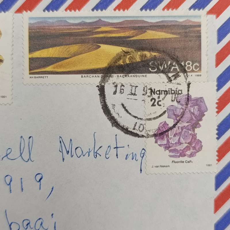 Postal History Namibia 19 February 1993 Airmail Cover Windhoek to Roggebaai