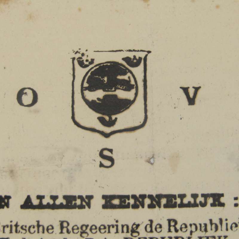 Orange Free State information pamphlet. Issued Te Velde 14 January 1901 by M. T. Steyn (President of