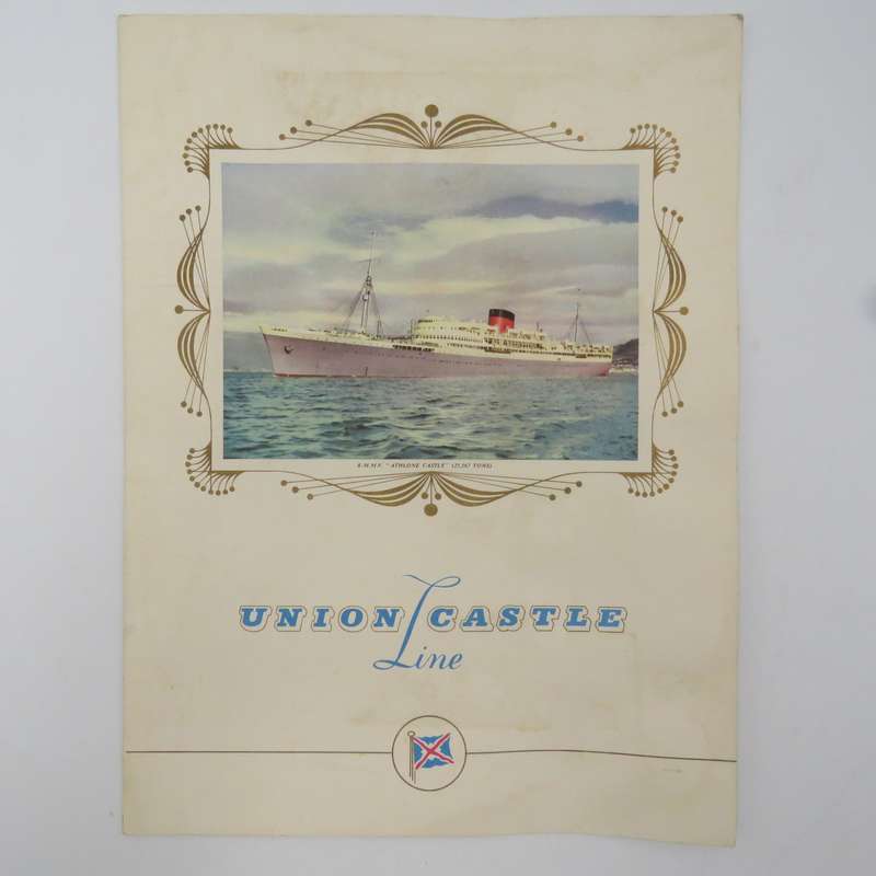 Union-Castle RMMV Athlone Castle Farewell dinner menu Wednesday 6 September 1961